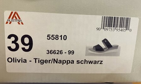 VITAL SCHOENEN OLIVIA 55810 - TIGER NAPPA - ZWART - MT 39