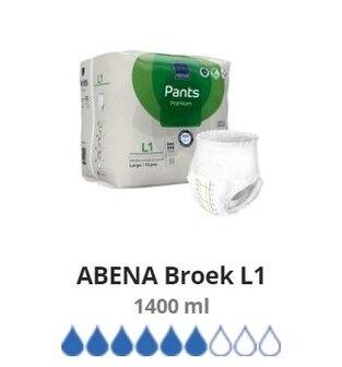 ABENA PANTS PREMIUM L1 - 1400ML - GROEN