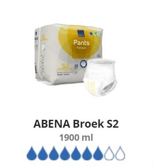 ABENA PANTS PREMIUM S2 - 1900ML - GEEL - KARTON