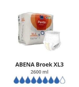 ABENA PANTS PREMIUM XL3 - 2600ML - ORANJE - KARTON