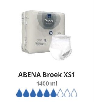 ABENA PANTS PREMIUM XS1 - 1400ML - GRIJS - KARTON