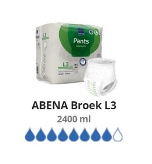 ABENA PANTS PREMIUM L3 - 2400ML - GROEN - KARTON