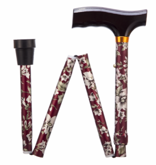 WANDELSTOK OPVOUWBAAR BURGUNDY 74-84CM