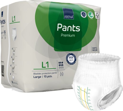 ABENA PANTS PREMIUM L1 - 1400ML - GROEN