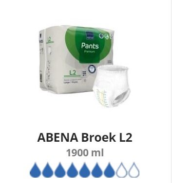 ABENA PANTS PREMIUM L2 - 1900ML - GROEN - KARTON