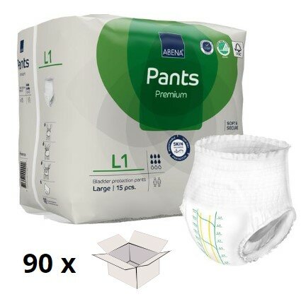 ABENA PANTS PREMIUM L1 - 1400ML - GROEN - KARTON