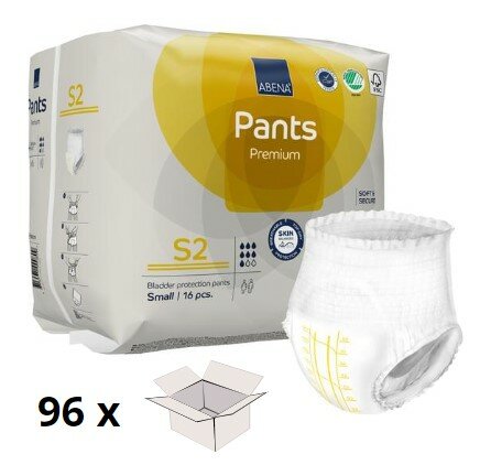 ABENA PANTS PREMIUM S2 - 1900ML - GEEL - KARTON