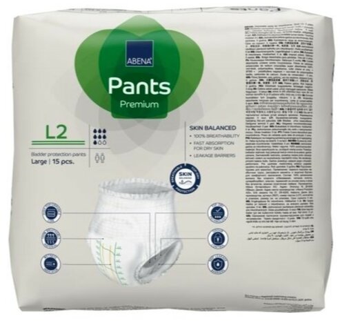 ABENA PANTS PREMIUM L2 - 1900ML - GROEN - KARTON