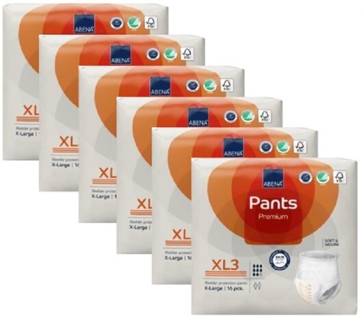 ABENA PANTS PREMIUM XL3 - 2600ML - ORANJE - KARTON