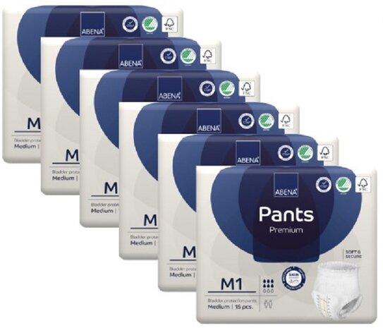 ABENA PANTS PREMIUM M1 - 1400ML - BLAUW - KARTON